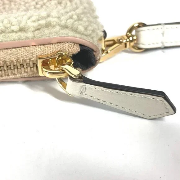 FENDI 8N0178 Mouton Logo bore Bag pouch with strap Clutch bag